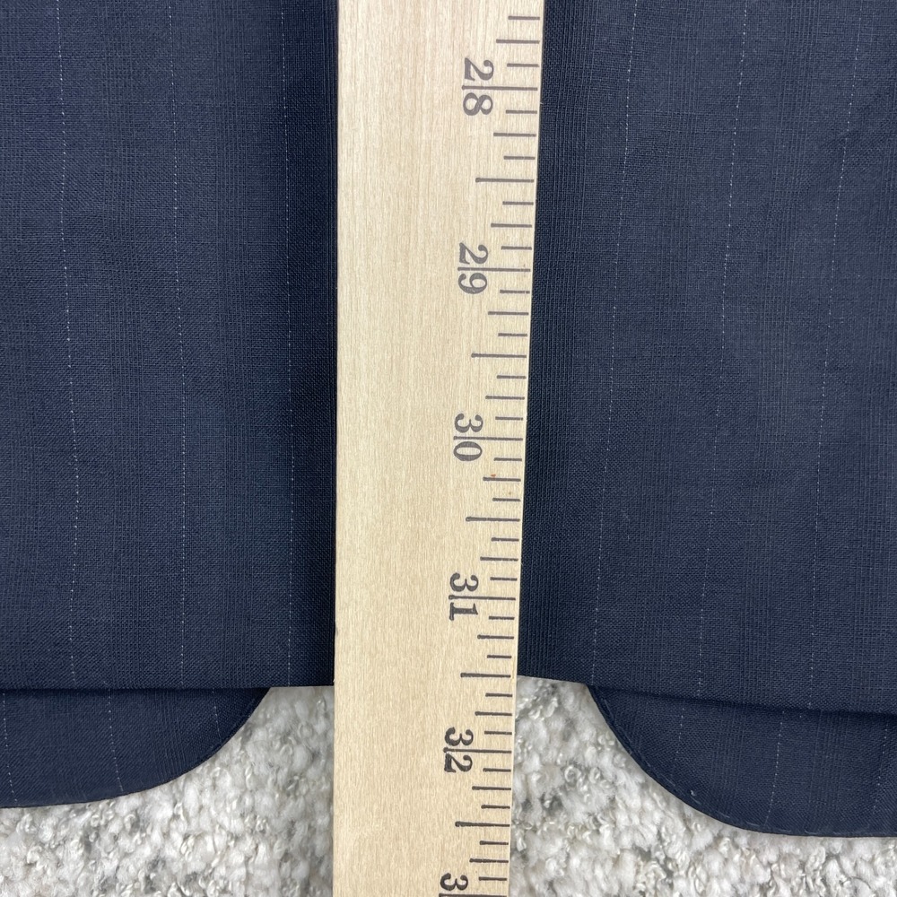 Hugo Boss Jacket 44R Angelico Lanificio Cerruti Wool Pinstripe Navy Blue Suit - Picture 12 of 15